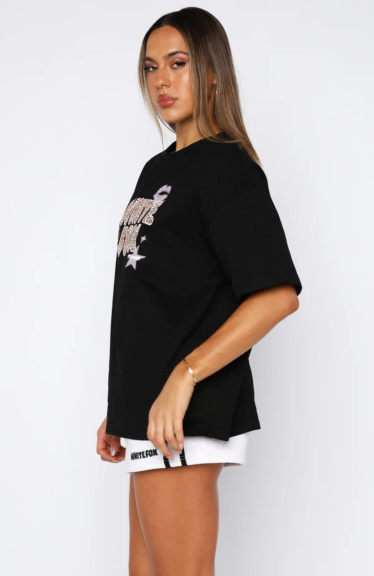 11th Street She's So Lucky Oversized Tee Licorice - Image 3