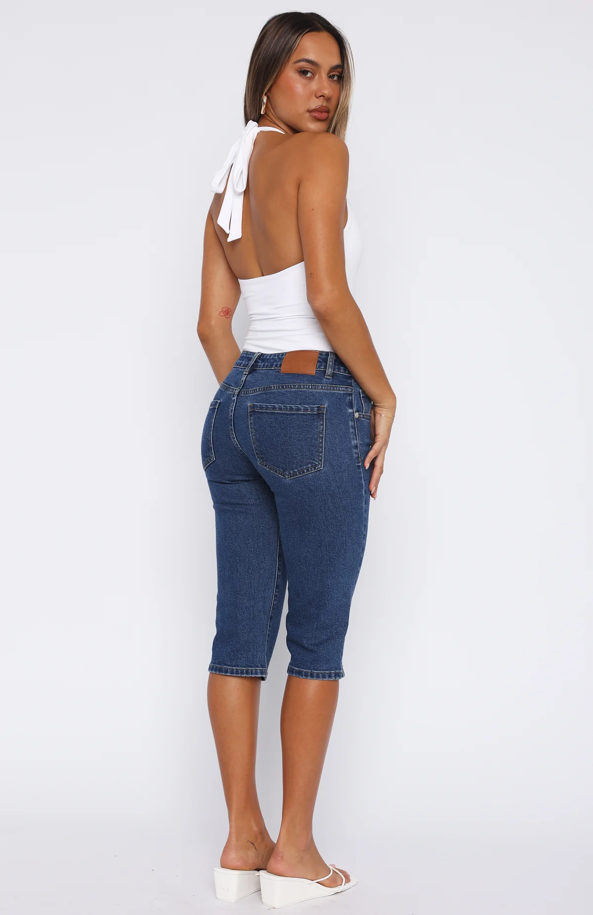 Annie Low Rise Capri Jeans Dark Blue - Image 4