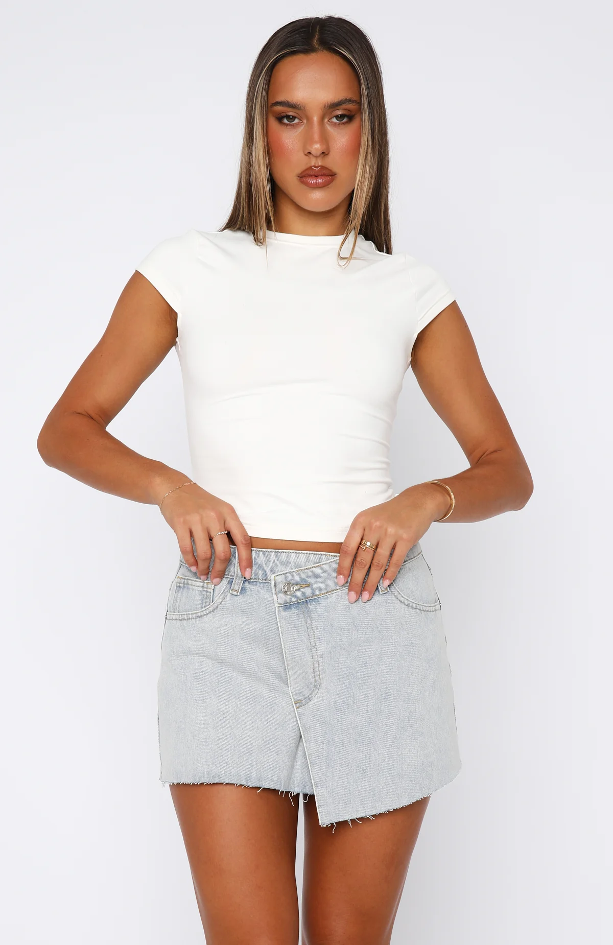 Best For Last Denim Mini Skirt Glacier Blue - Image 3