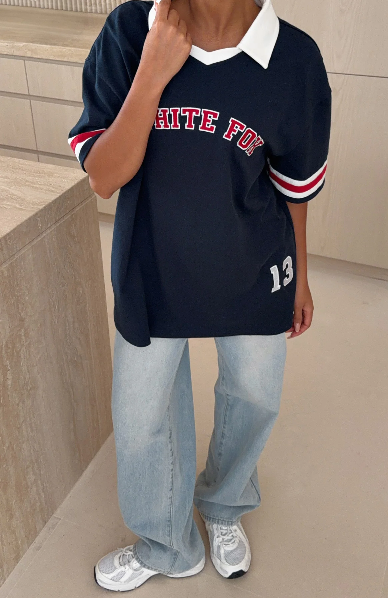 Break It Up Oversized Jersey Navy - Image 7