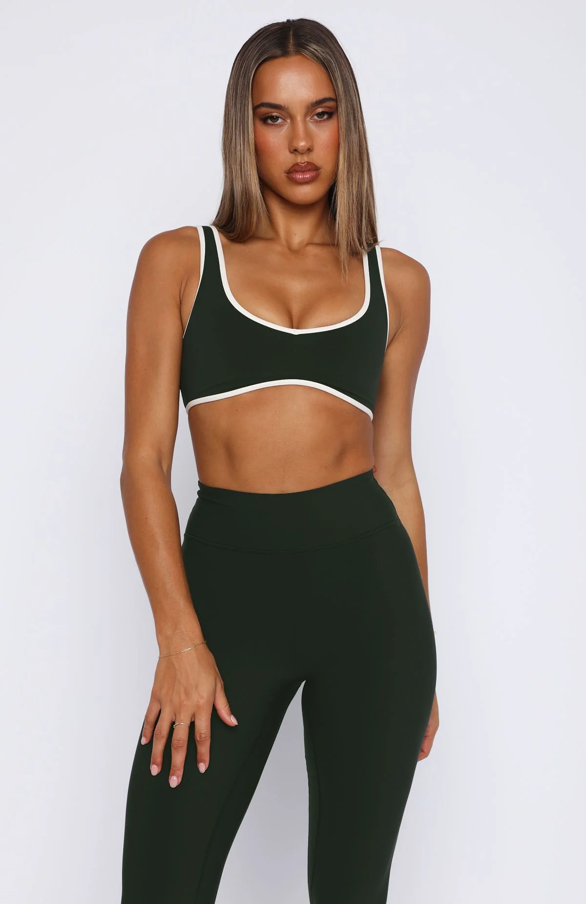 I'll Prove It Sports Crop Forest/Cream - Image 2