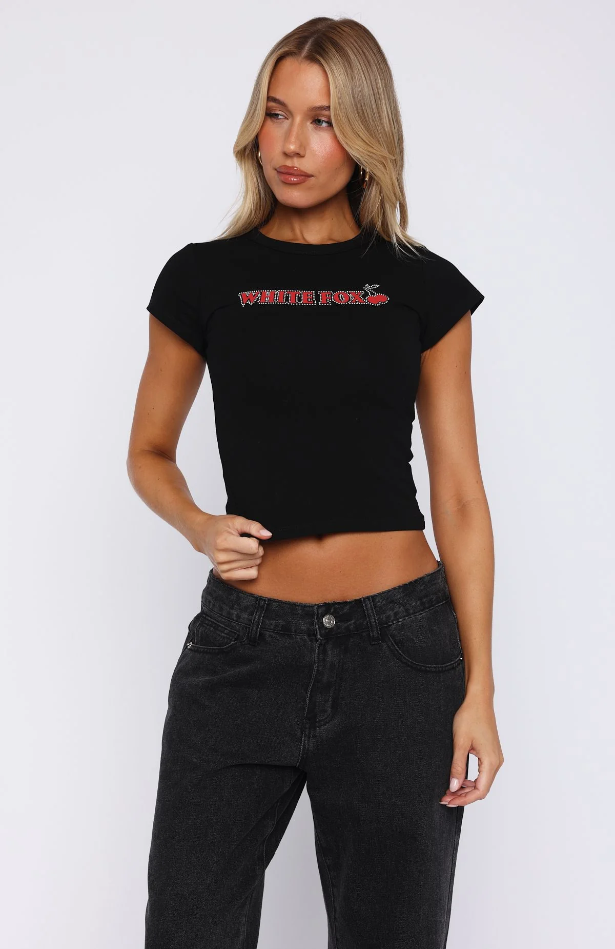 J'adore You Baby Tee Black - Image 2