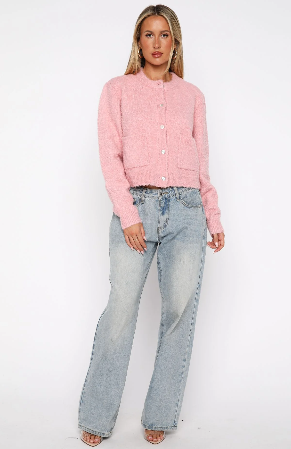 Layer Of Love Knit Cardigan Dusty Pink - Image 5