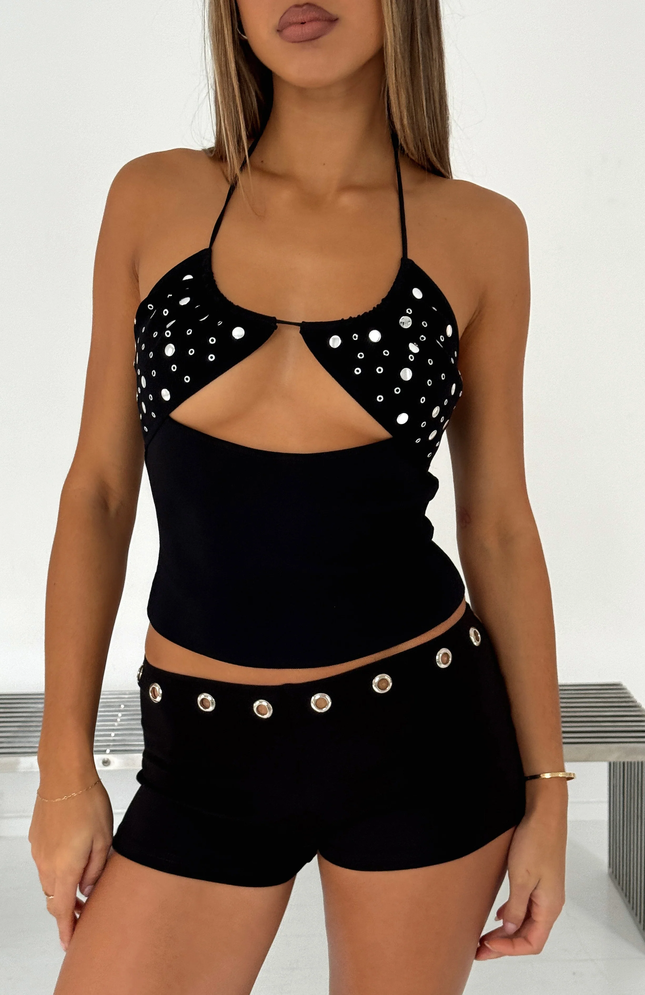 Left On Read Halter Top Black - Image 6