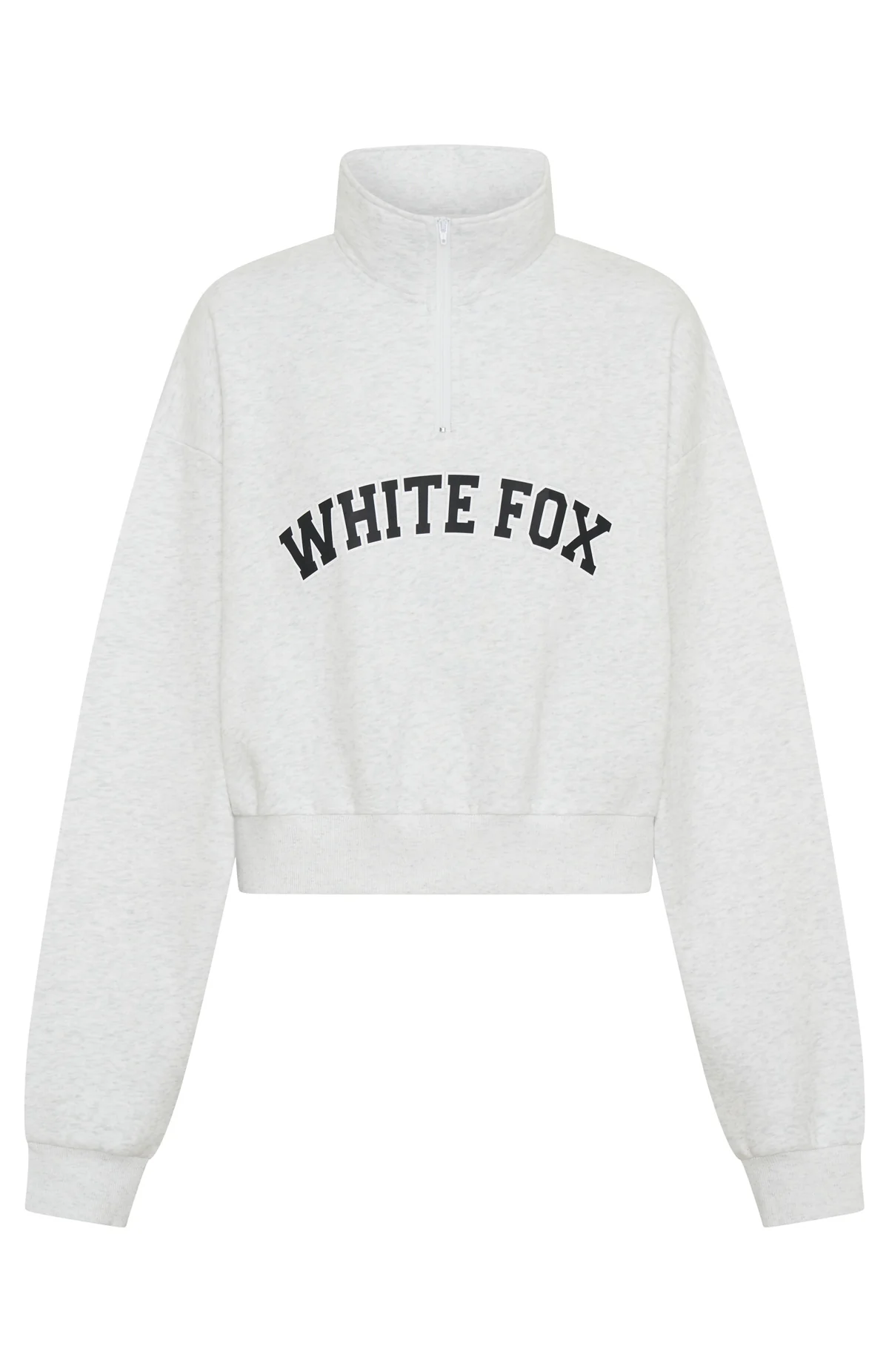 Let The Bells Ring Cropped Quarter Zip Sweater Grey Marle - Image 6