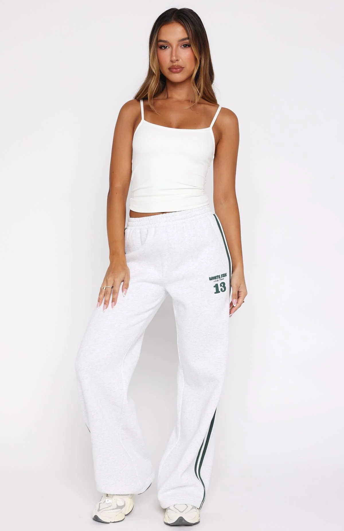 Lucky Thirteen Charise Wide Leg Sweatpants Grey Marle - Image 5