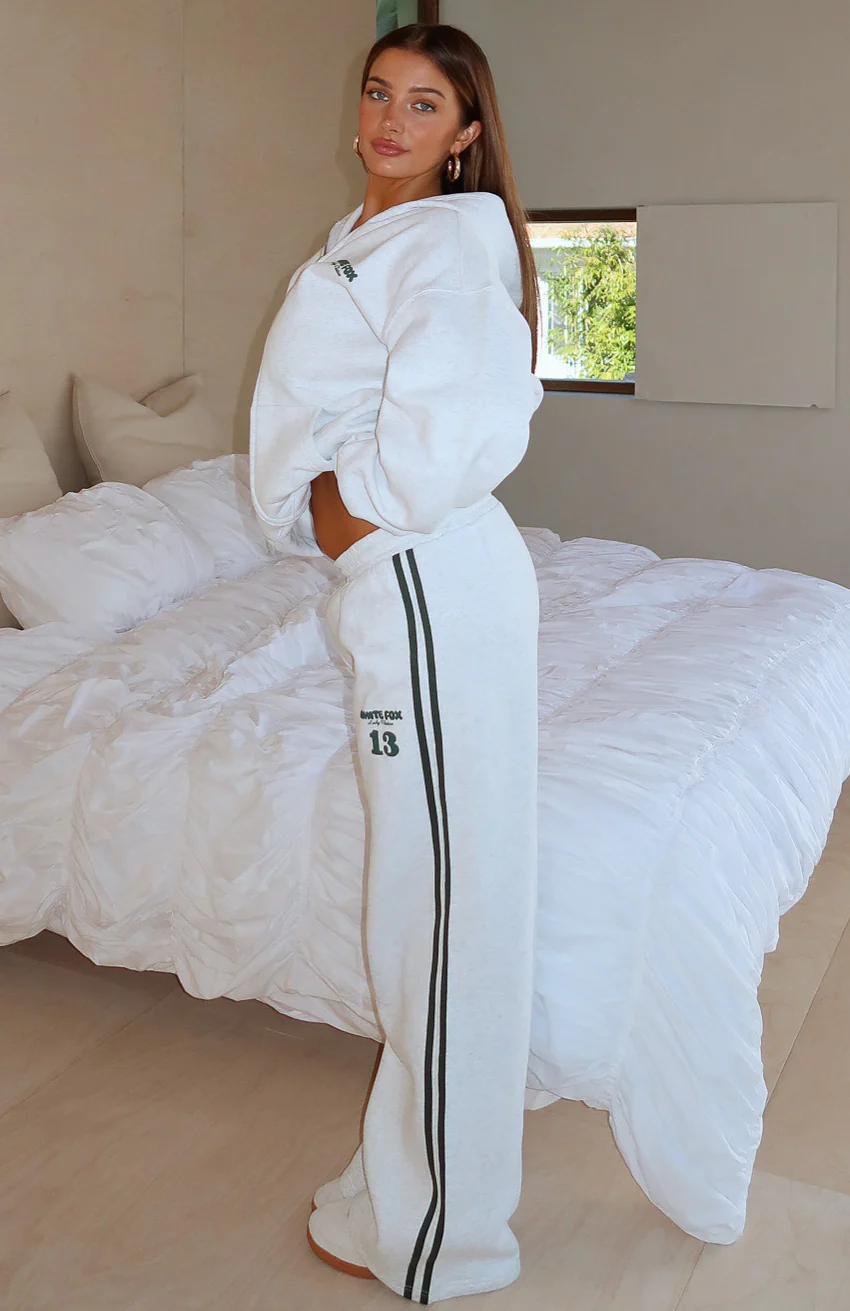 Lucky Thirteen Charise Wide Leg Sweatpants Grey Marle - Image 7