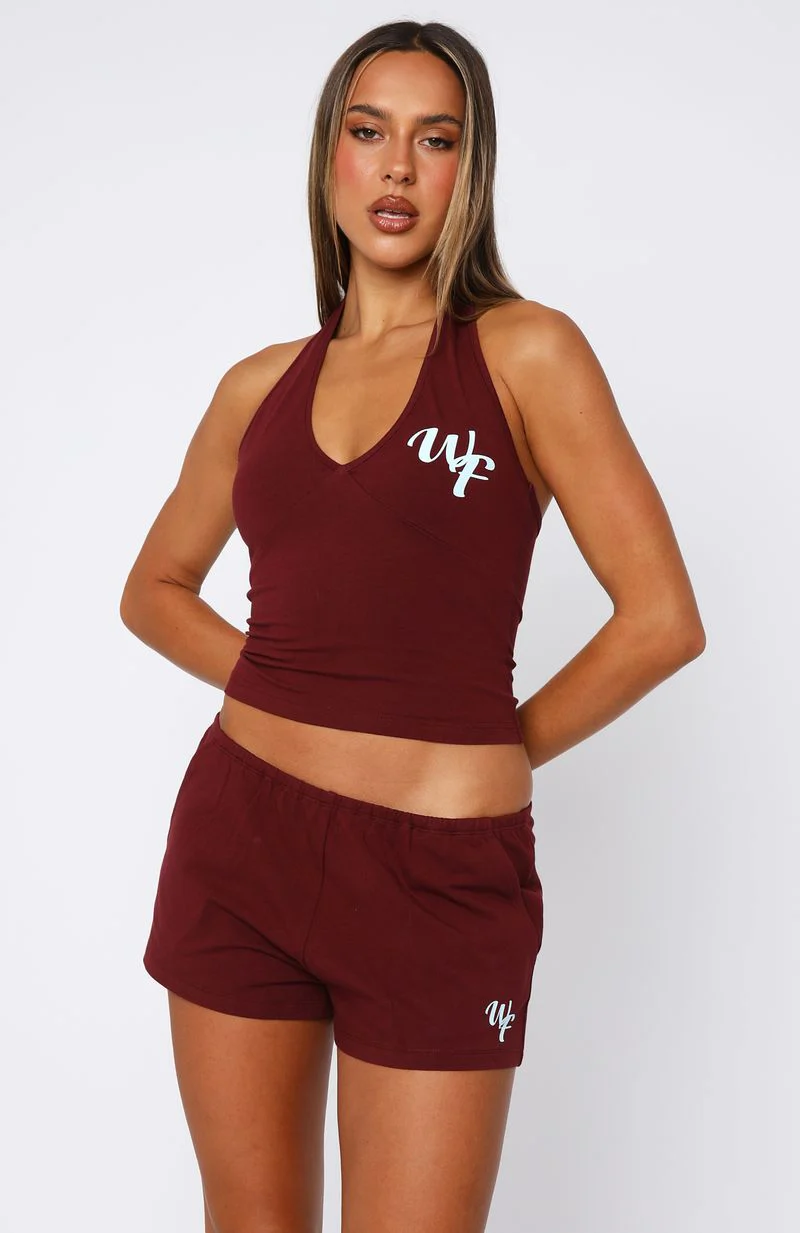 Made Me Better Relaxed Shorts Burgundy - Image 2