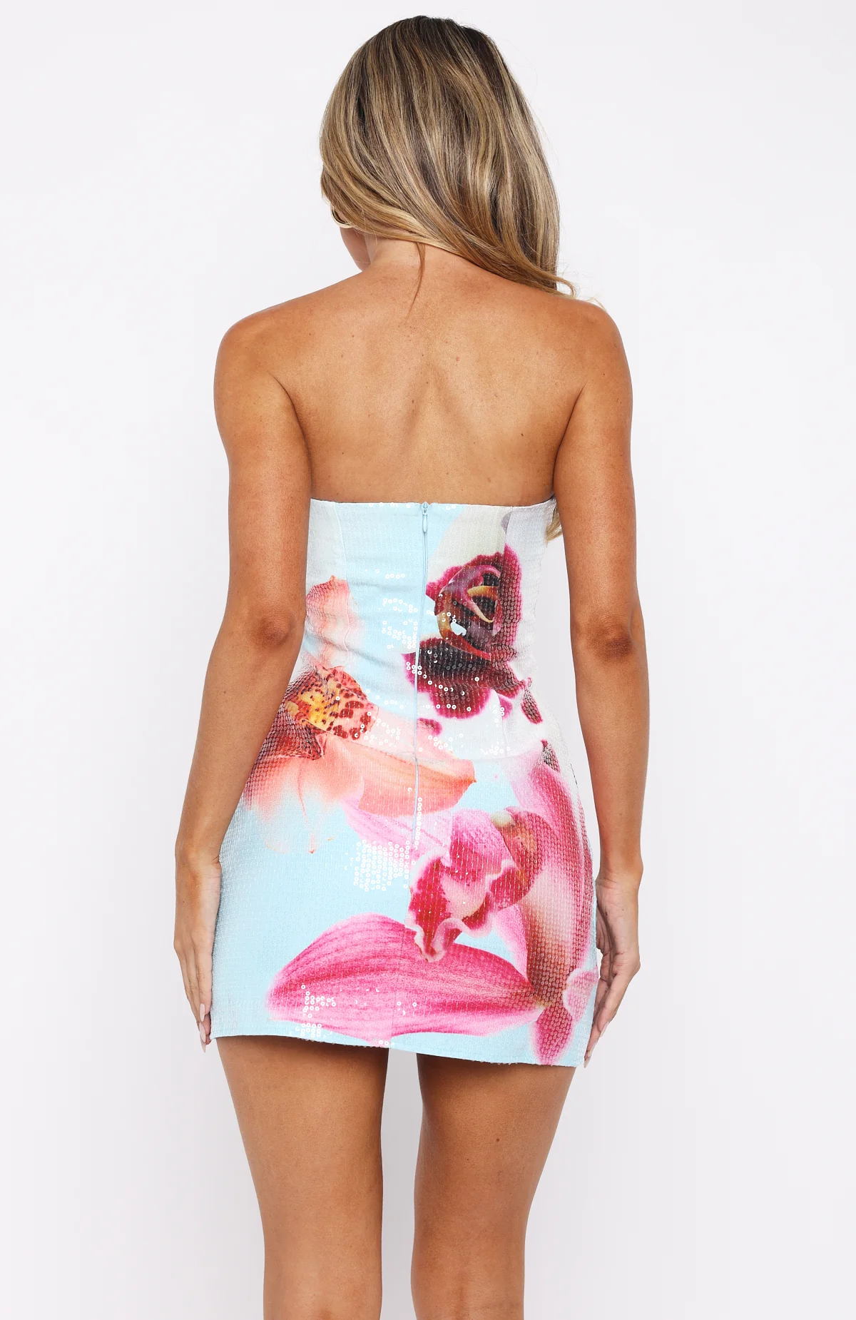 Make Up My Mind Sequin Mini Dress Blue Daze - Image 4