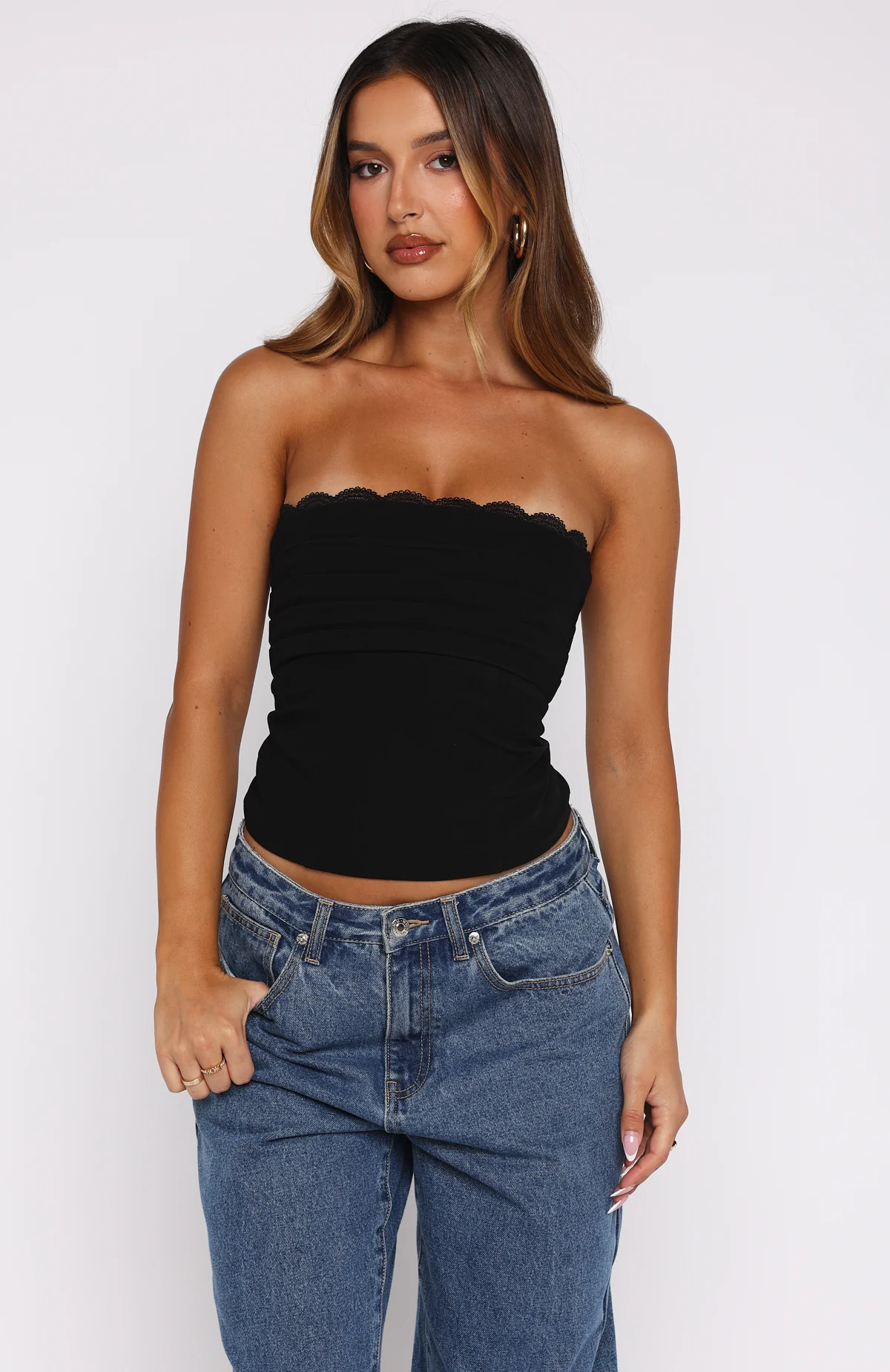Never Look Back Strapless Bustier Black - Image 2