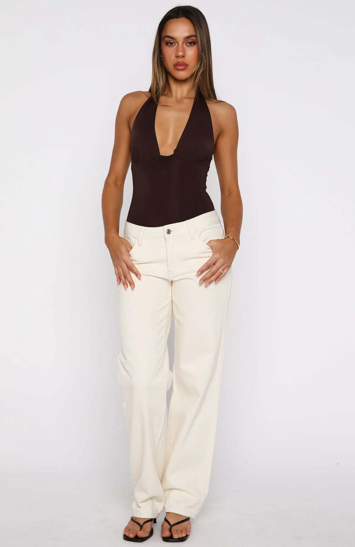 New Horizons Halter Bodysuit Espresso - Image 7