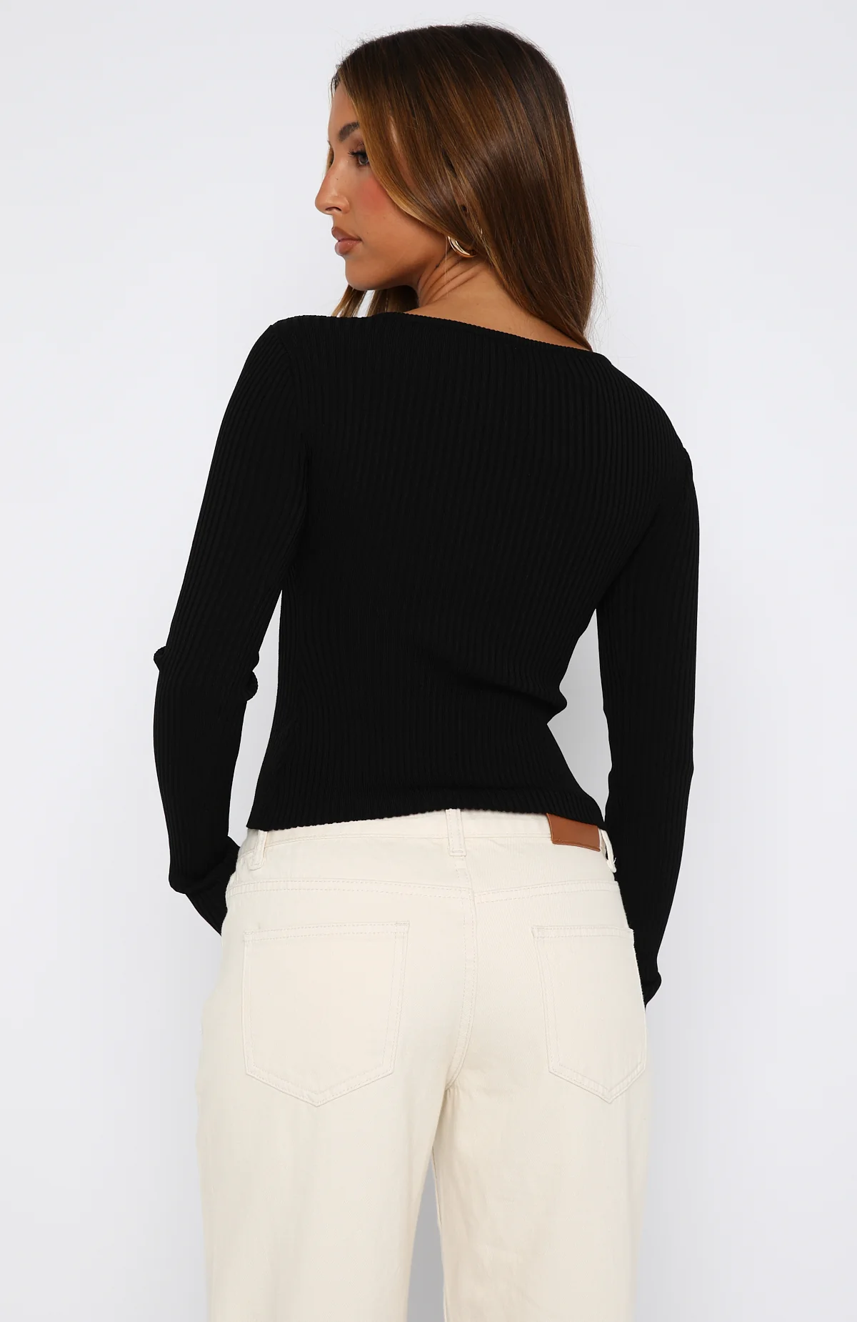 Notice Me Long Sleeve Top Black - Image 4