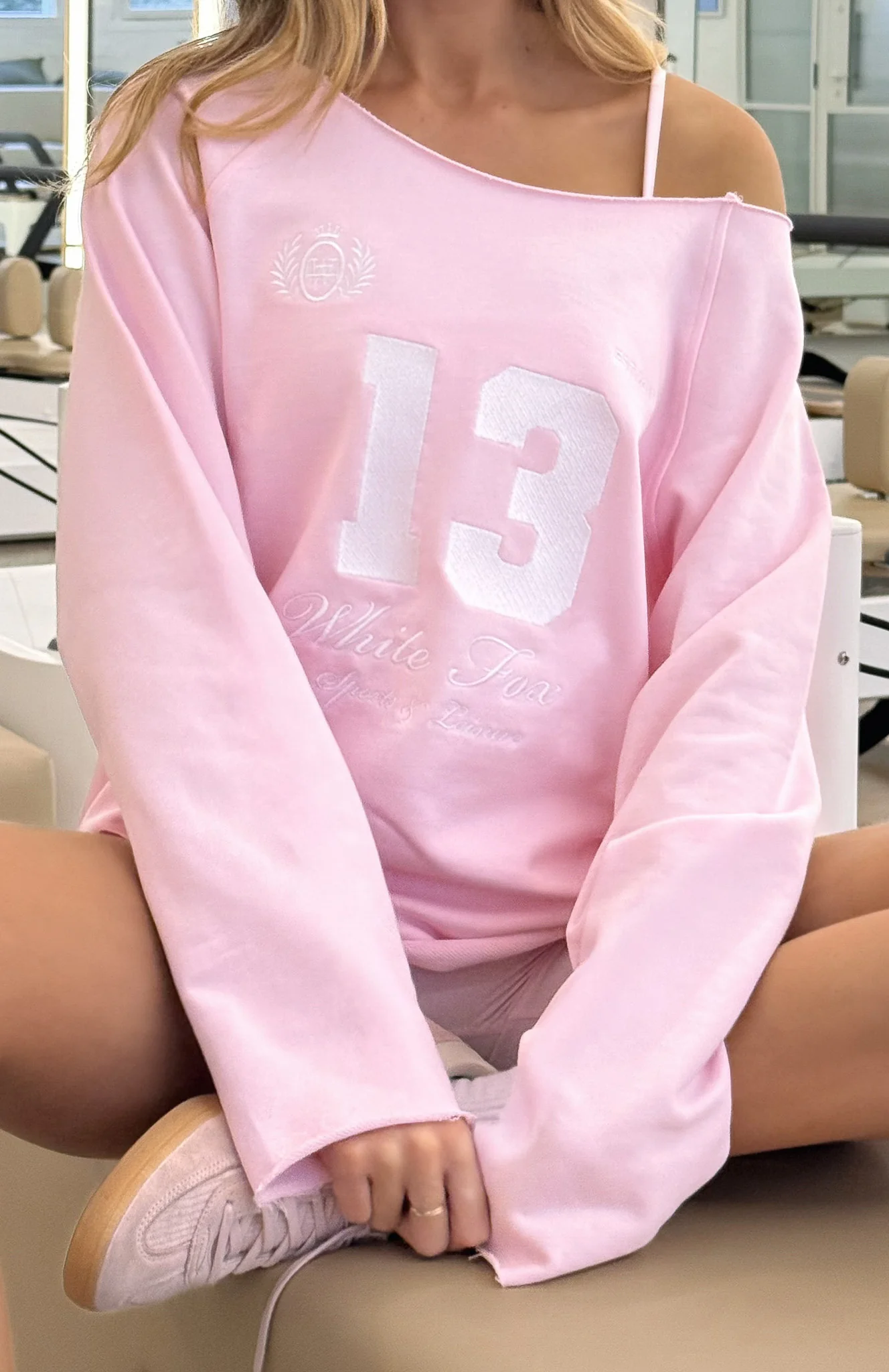 Out Of Chances Off Shoulder Sweater Ballet Pink - Image 6