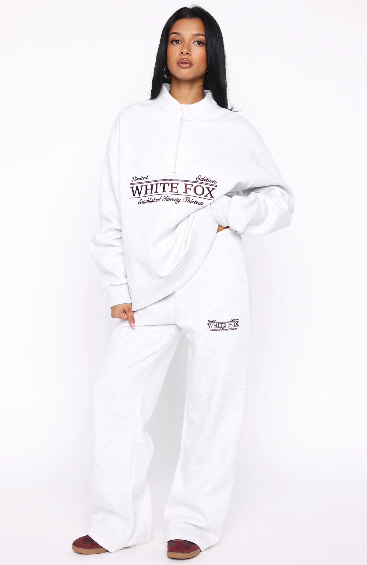 Standing My Ground Wide Leg Sweatpants Grey Marle - Image 2
