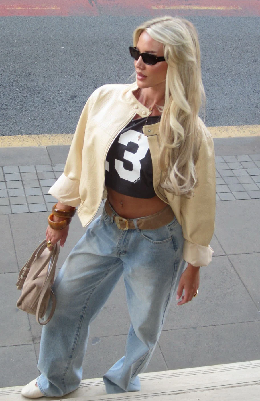 Tell Me Nothing PU Jacket Blonde - Image 2