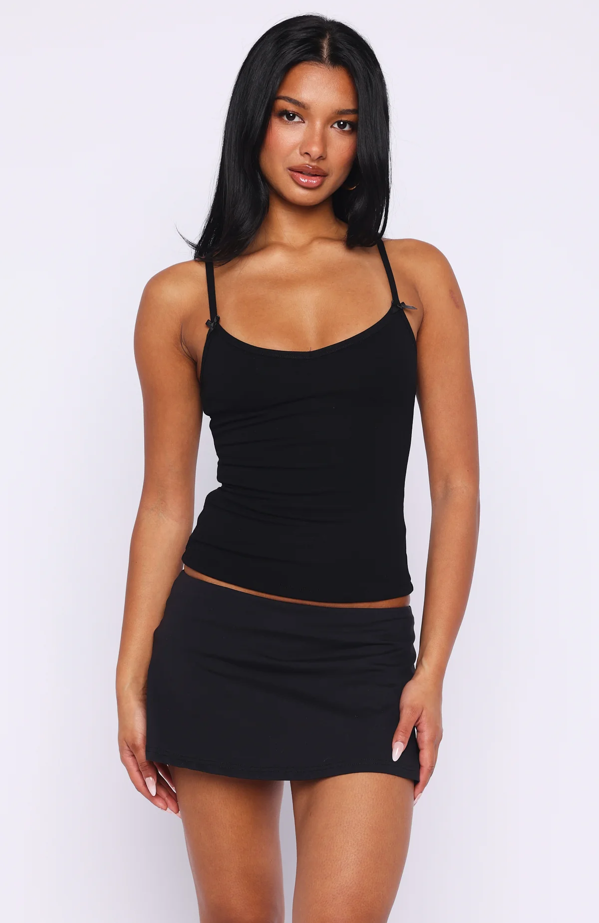 Too Cute To Care Cami Top Black - Image 3