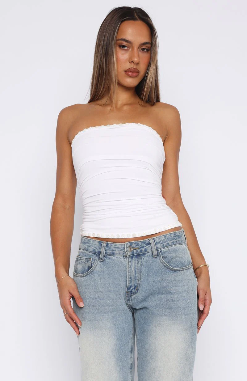 Took A Look Strapless Top White - Image 2