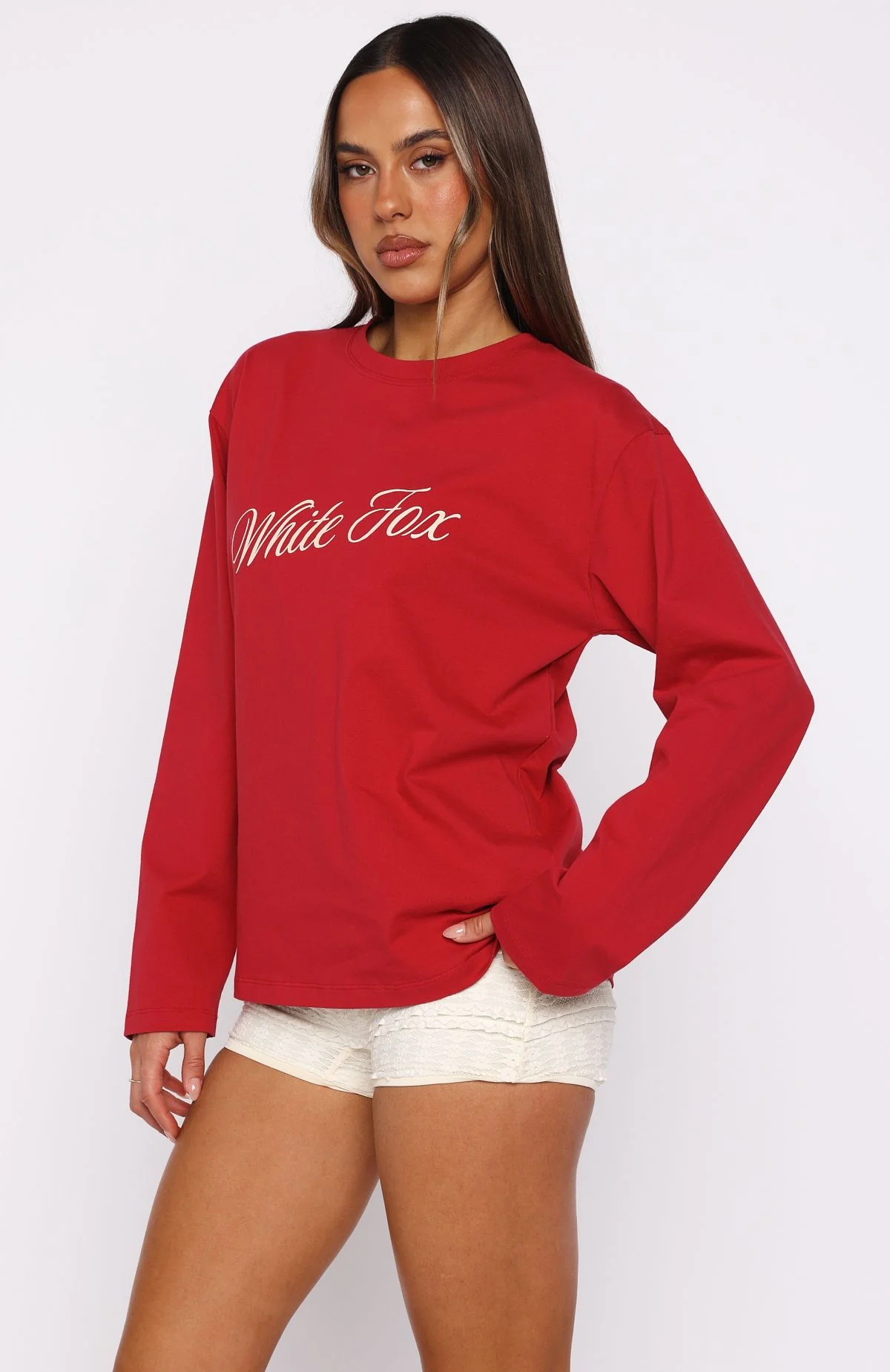 What The Heart Wants Long Sleeve Tee Red - Image 3