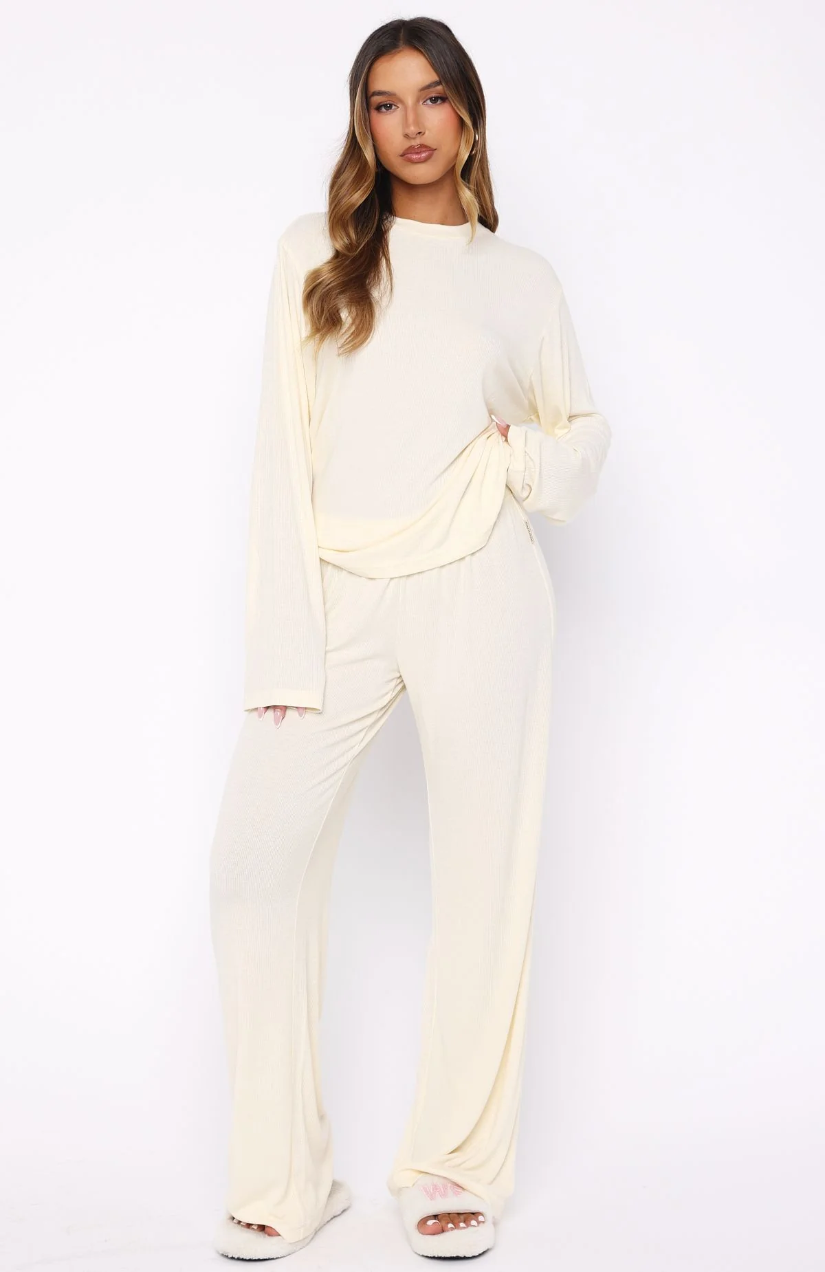 Wish Upon A Star Pyjama Long Sleeve Top Off White - Image 5