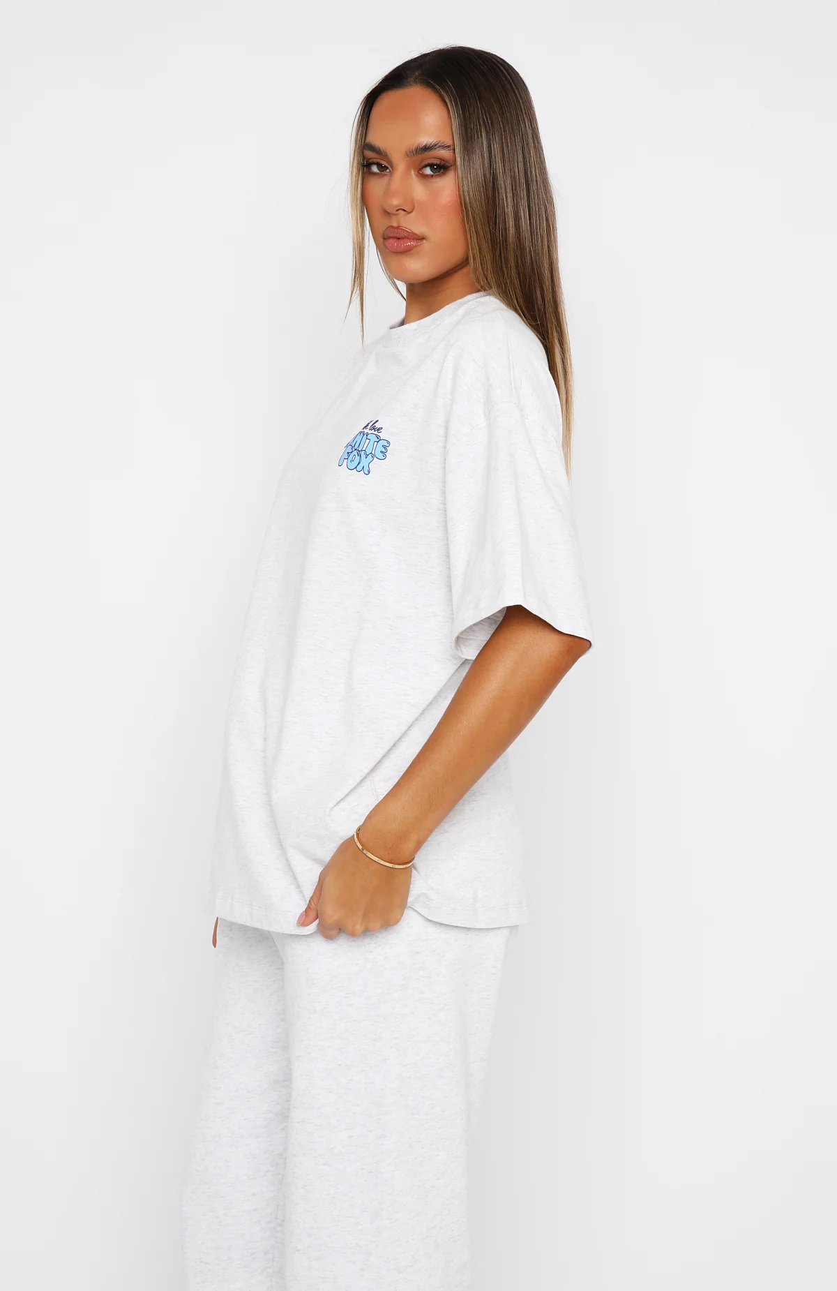 With Love Always Oversized Tee Grey Marle - Image 3